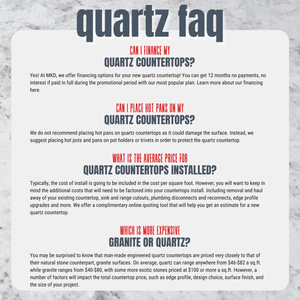 Quartz Countertops Frequently Asked Questions