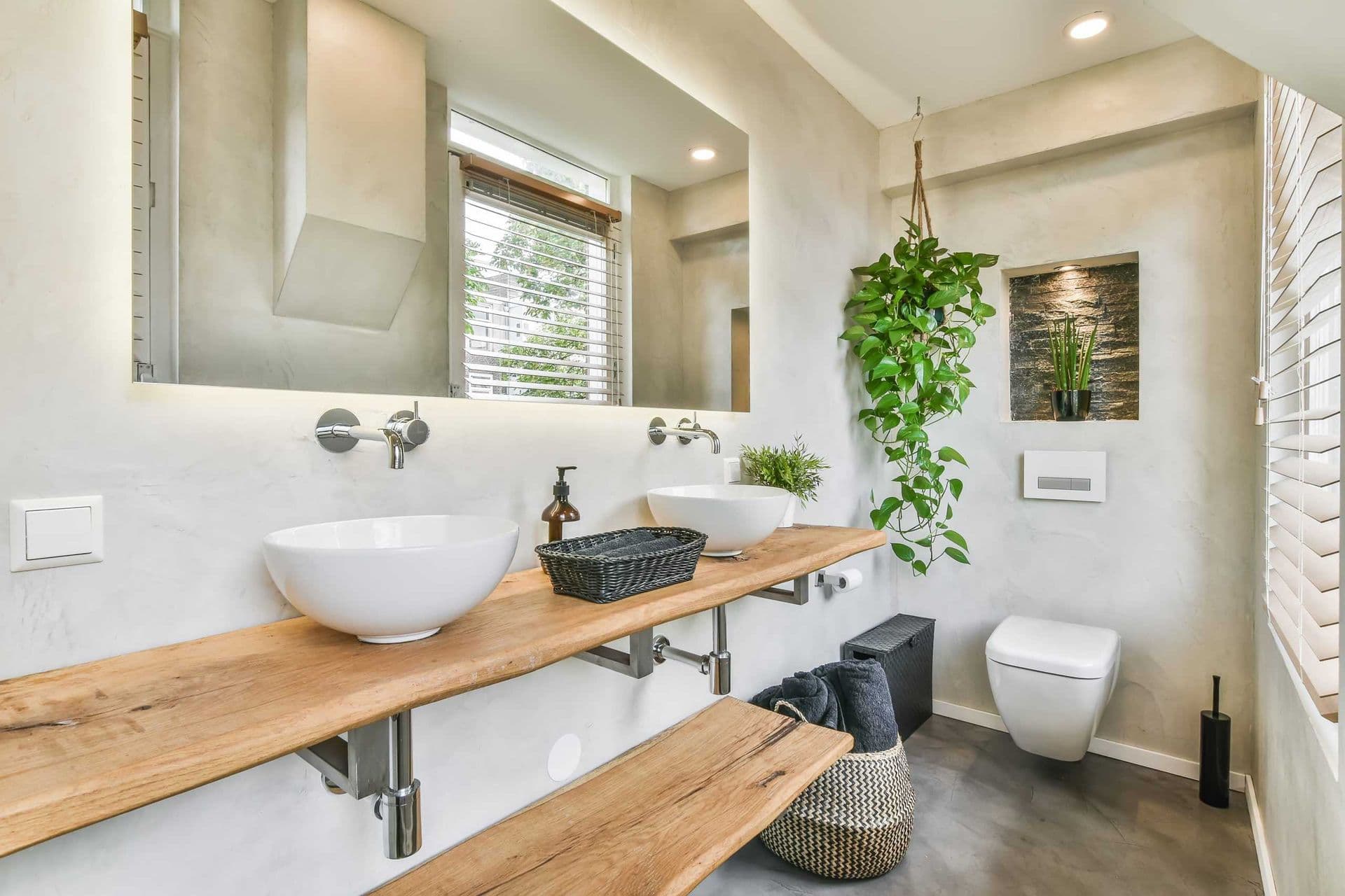 Wood in bathroom