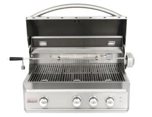 BLZ-3PRO-LP grill with front open rotisserie.